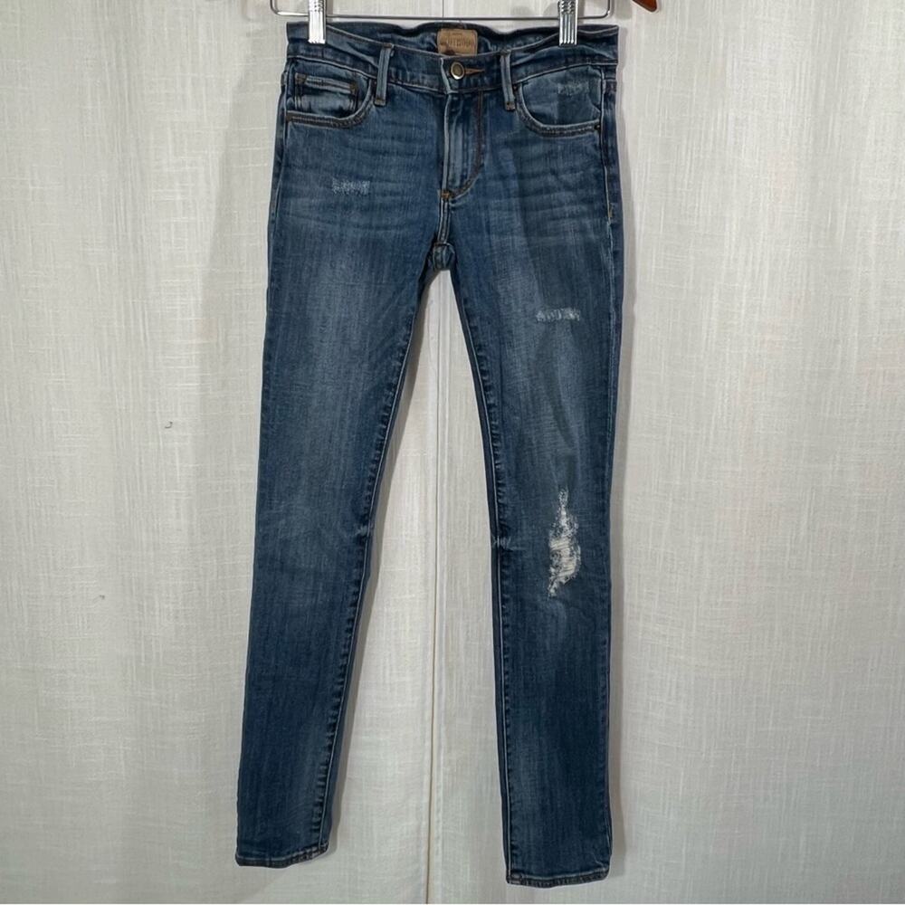 Driftwood Audrey Classic Fit Distressed Skinny Denim Blue Jeans Size 24